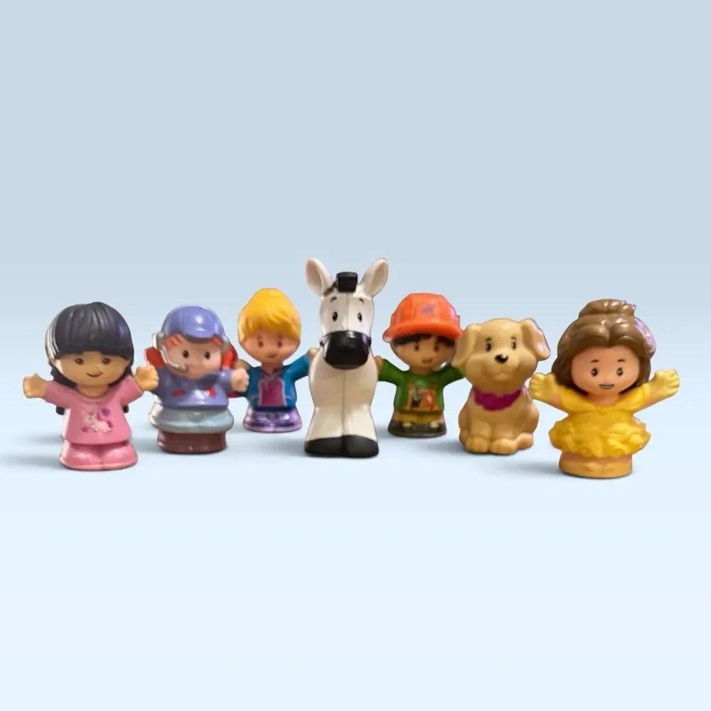 Fisher-Price Little People Mixed Lot 7 Figures Belle Dog Zebra